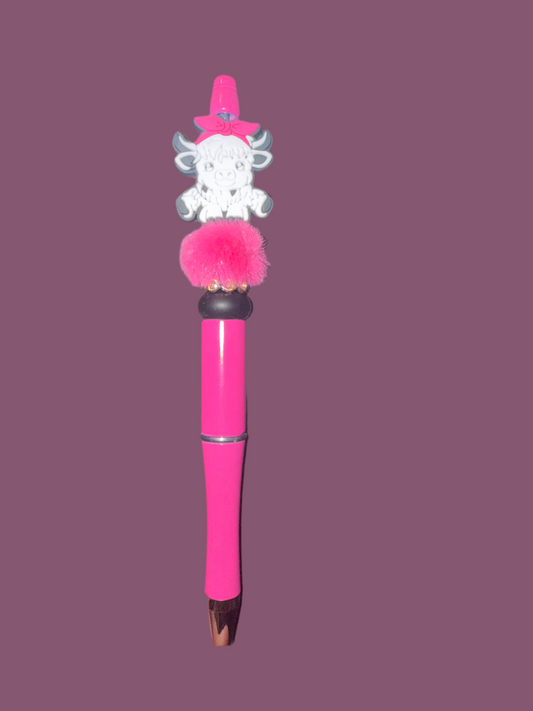 Pink & White fluffy cow